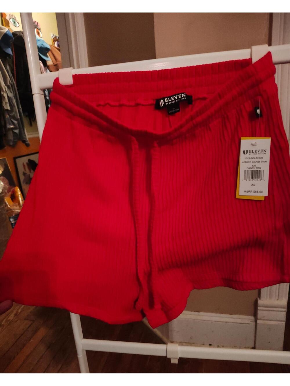 NWT- Eleven Venus Williams lounge shorts XS candy red